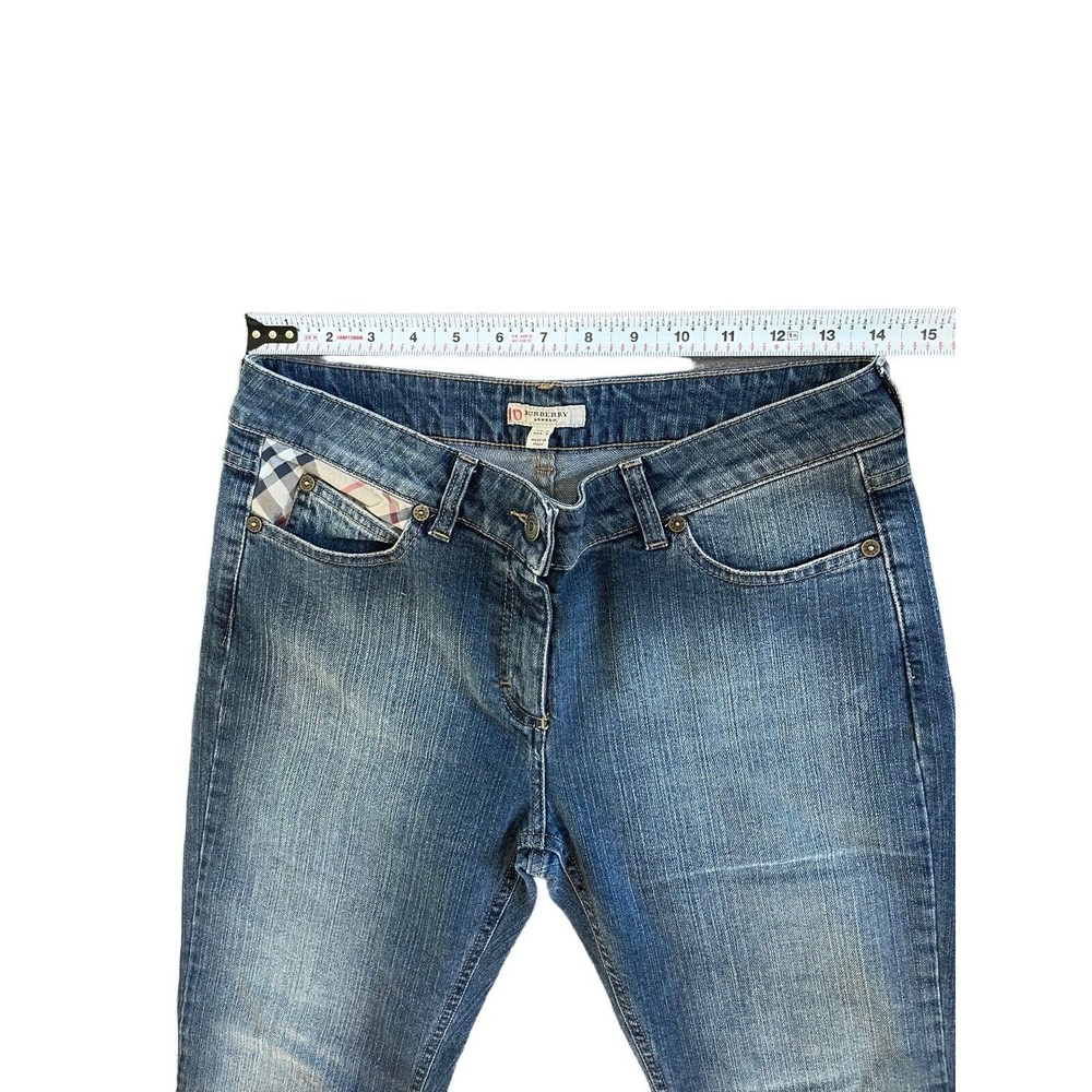 Burberry Womens Capri jeans pants size 8 inseam 22in blue EUC distressed - Picture 8 of 12